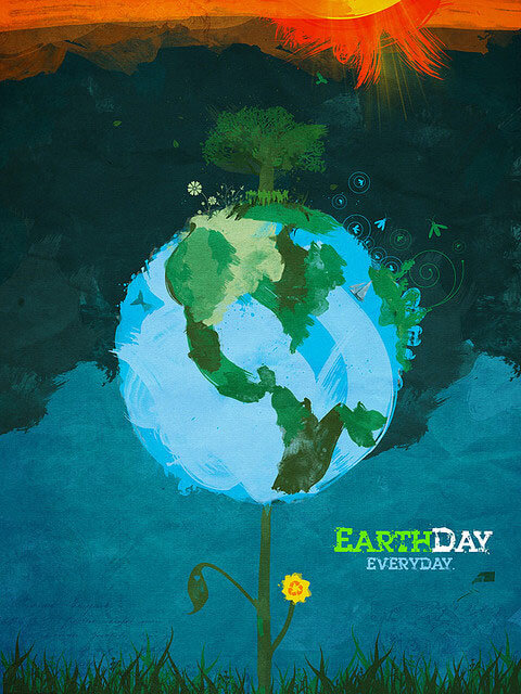A digital oil painting poster for Earth Day